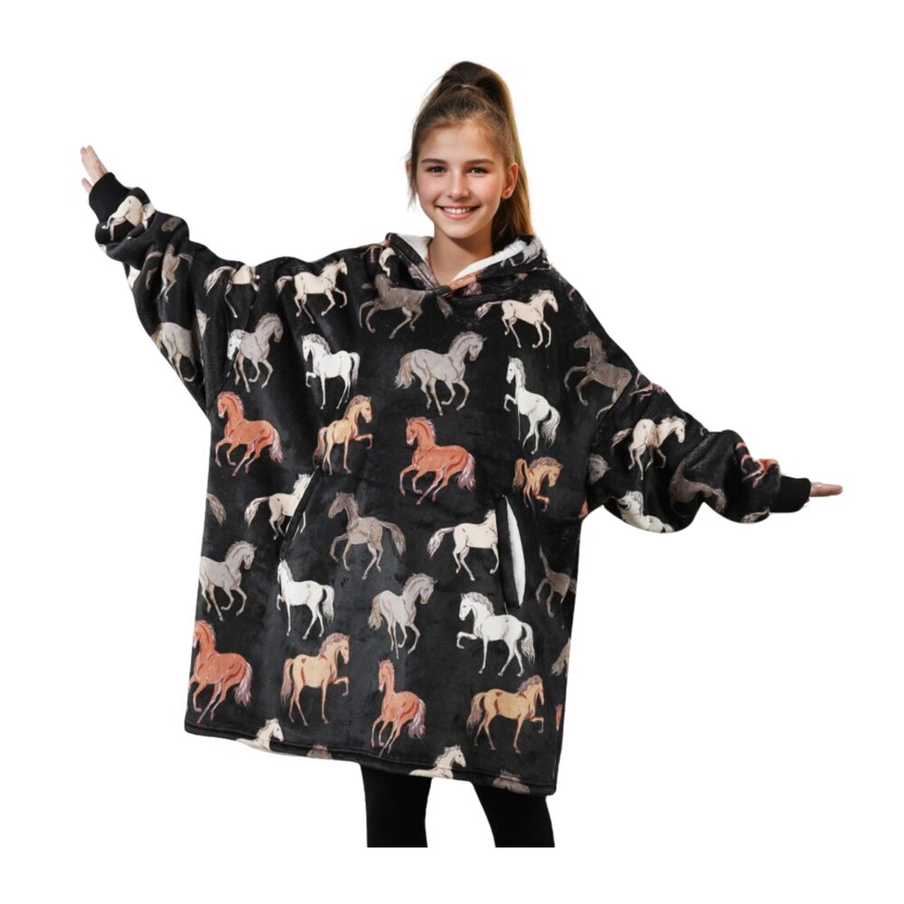 5750 Horse Gifts for Girls, , Horse Lovers, Wearable Flannel Horse Blanket
